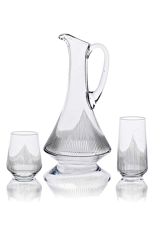 Hisar 25 Piece 12 Person Soft Drink and Water Glass Set - Glass Set with Jug