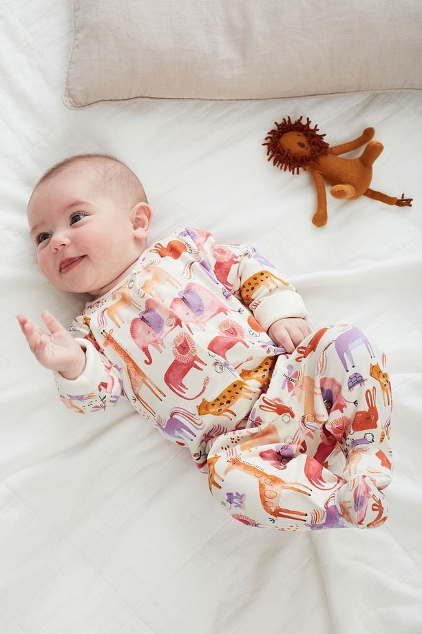 % 100 Pamuklu Pink Unicorn 3’lü Tulum Set - 2