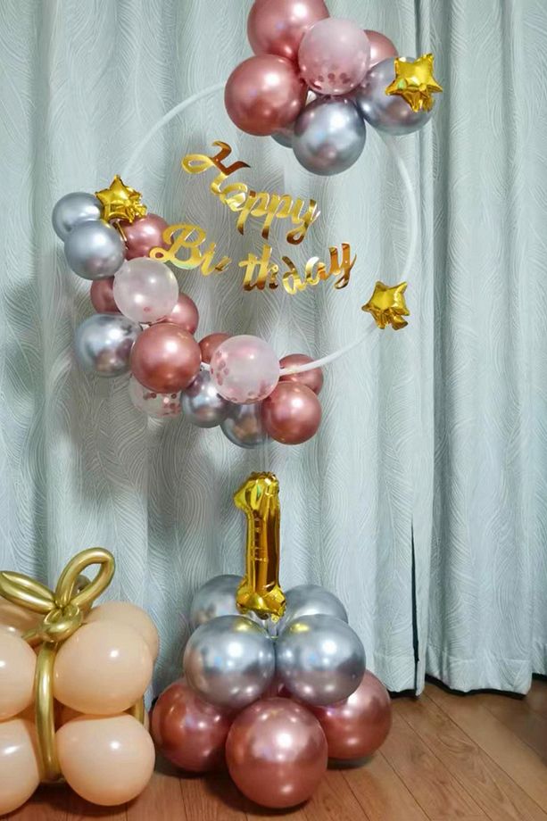 Daire Balon Standı - Yuvarlak Balon Süsleme Standı - Doğum Günü Ayaklı Balon Süsleme Standı - 4
