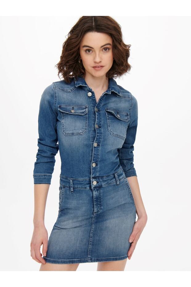 Onlblush Ls Stretch Dnm Dress Add - 4