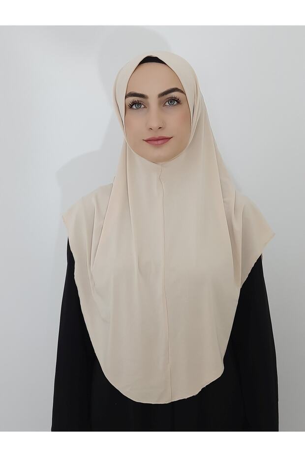 Prayer Cloth Ready Large Scarf Malaysia Model Khimar One Piece Suitable for Hajj and Umrah Tan Color