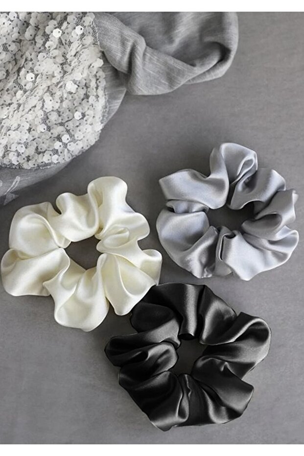 Women's 3-Piece Satin Hair Rubber Band Set