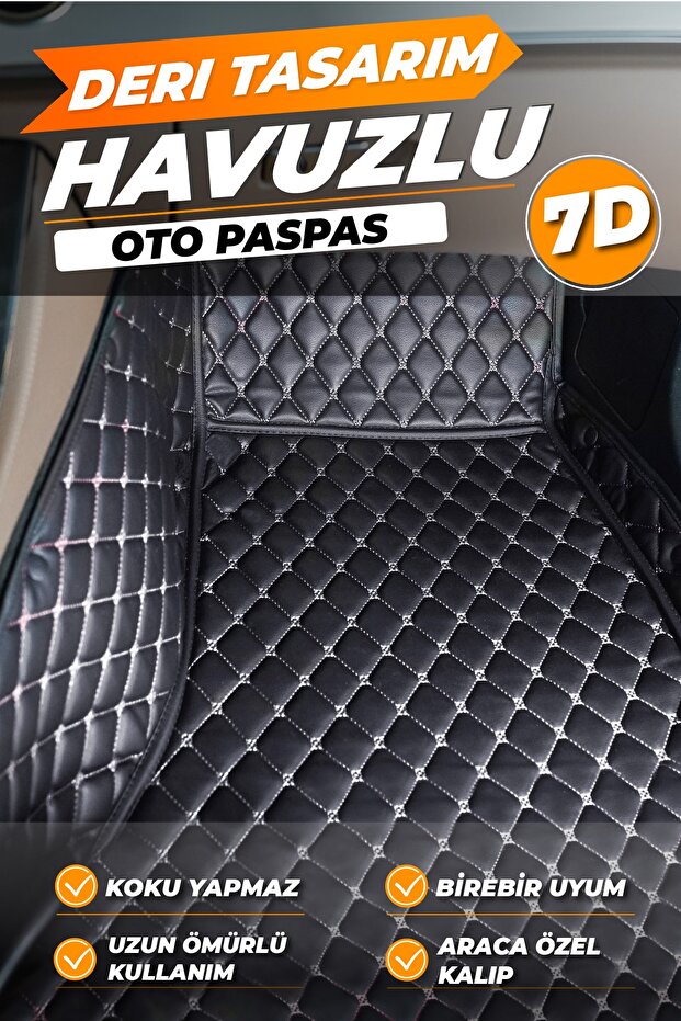 stiloto Renault Megane 4 Uyumlu Özel Dikim Deri 7d Havuzlu Paspas
