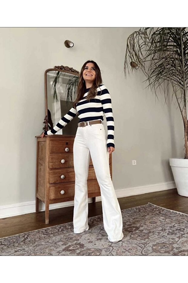 Ispanyol Paça Jean Pantolon - 1