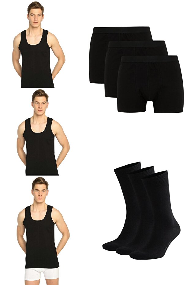 9 Piece Athlete-boxer-socks Underwear Suit Set