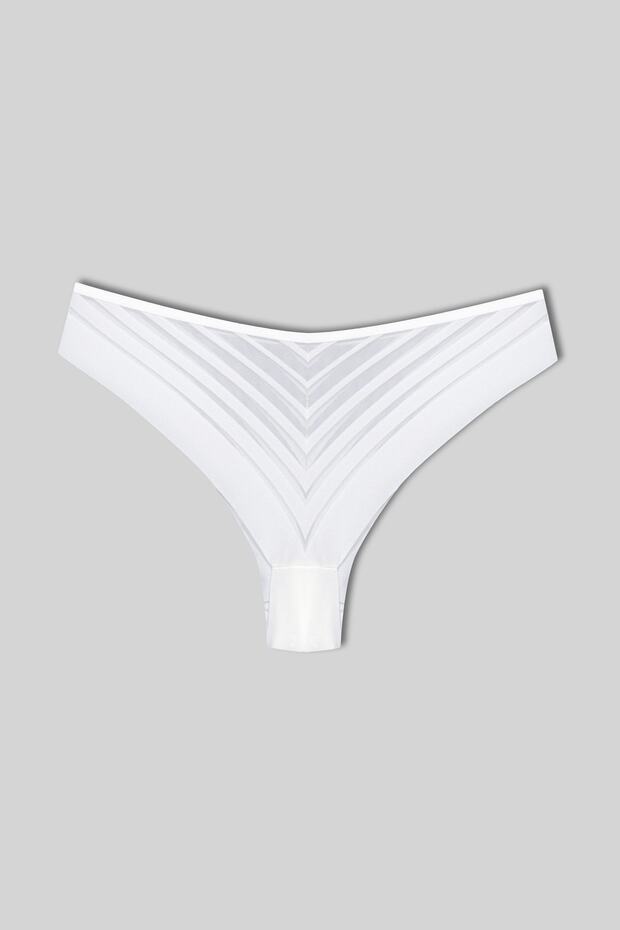 White Transparent Lace Brazil Women's Panties