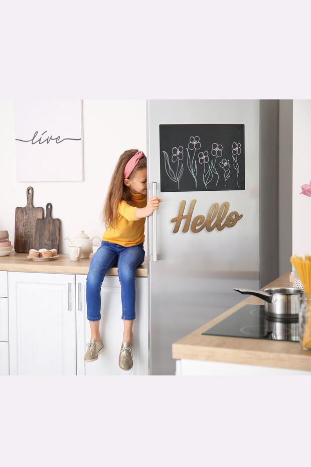 Ahşap "hello" Boyanabilir Duvar Yazısı, Dekorasyon, Boyama, Oda Süsü, Duvar Objesi - 3