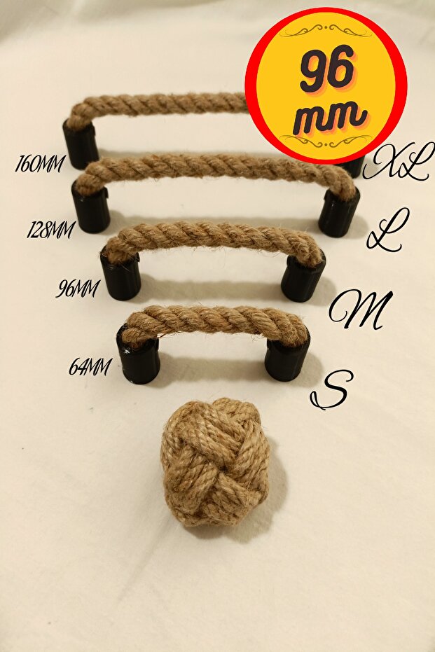 96mm Hasır Kulp Kapı Dolap Vestiyer Çekmece Kulbu Hasırkulp 96mm - 1