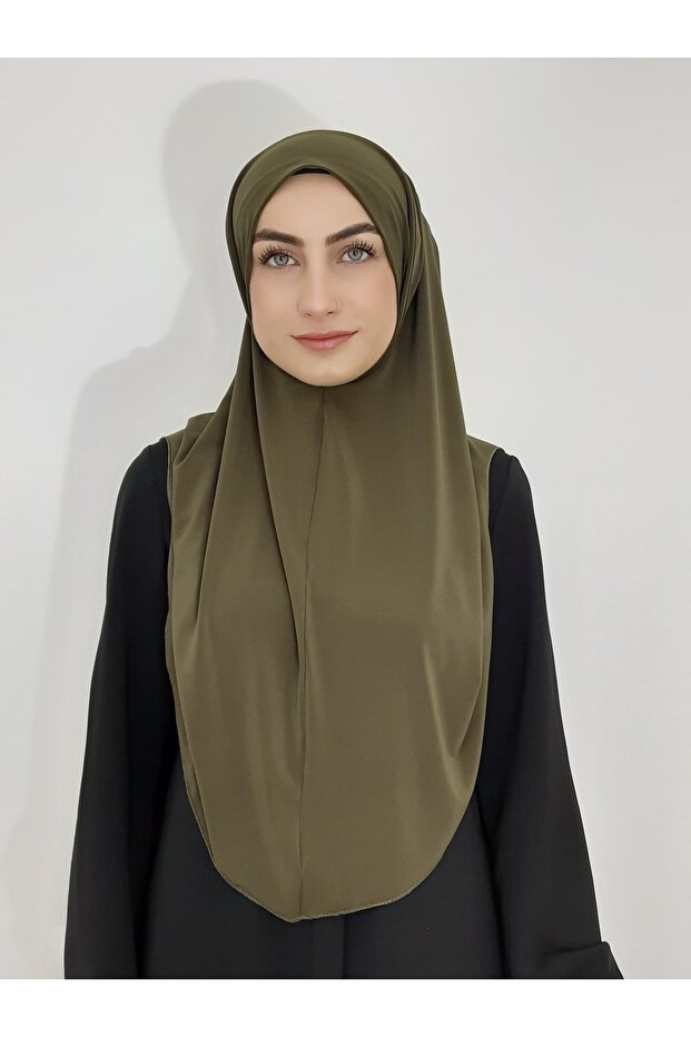 Prayer Cloth Khimar, Ready-made Large Scarf, Malaysia Model, Sandy Fabric Khaki for Hijap, Hac Umrah