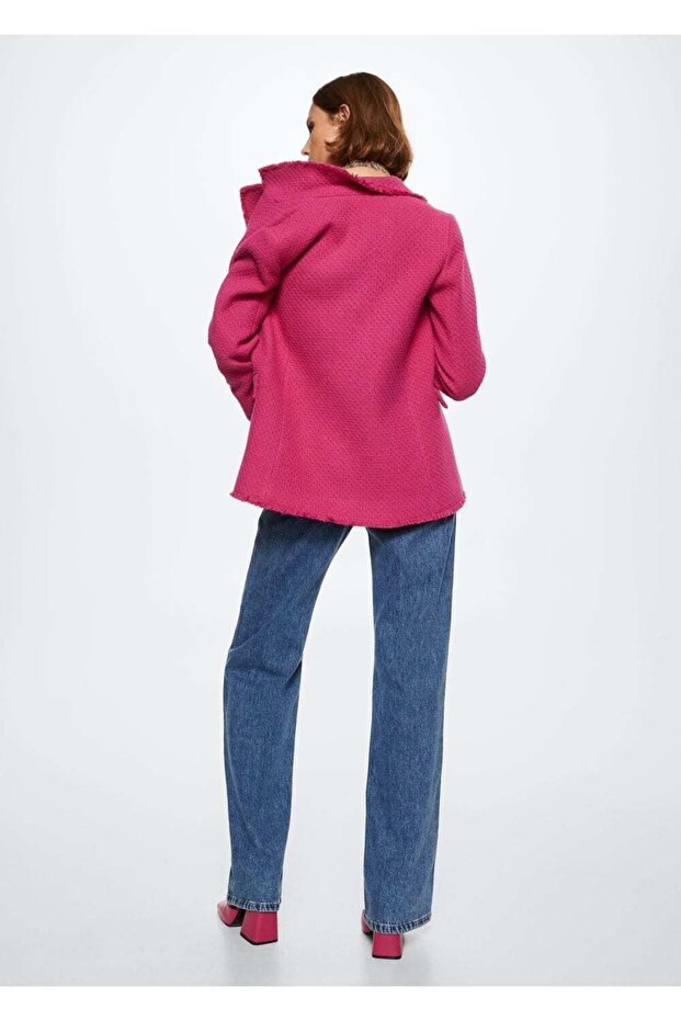 Düğmeli Tüvit Blazer Ceket - 4