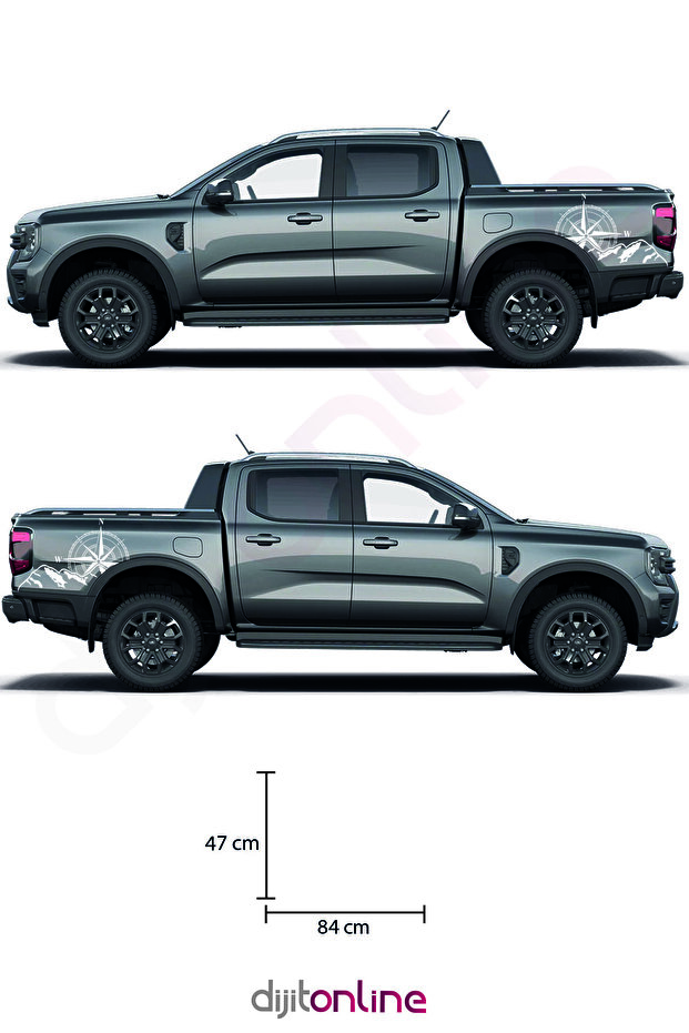 2 Pieces Off Road Sticker - Side Trunk Sticker - Auto Sticker - Car Sticker - 84x47 Compatible