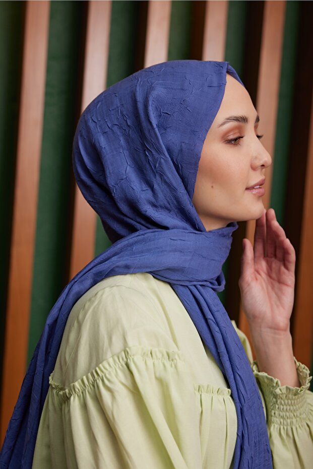 Women's Bamboo Shawl Indigo Blue - 26