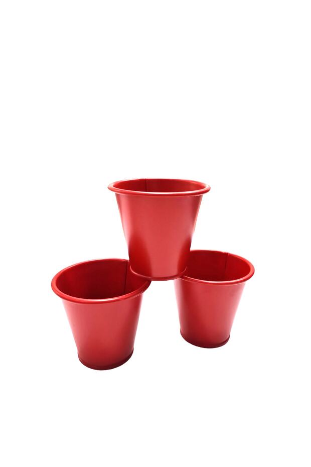 Metal Presentation Bucket 9cmx8cm Patetes Stick Sugar Bowl Table Top Garbage Bucket Set of 3
