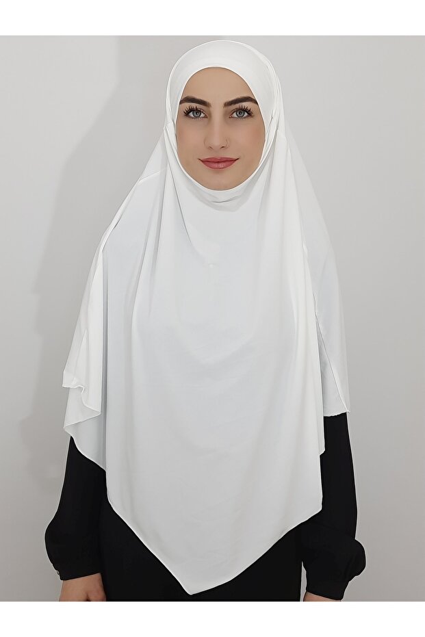 Ready-made Souffle Bagged Practical Scarf Khimar Ecru Color