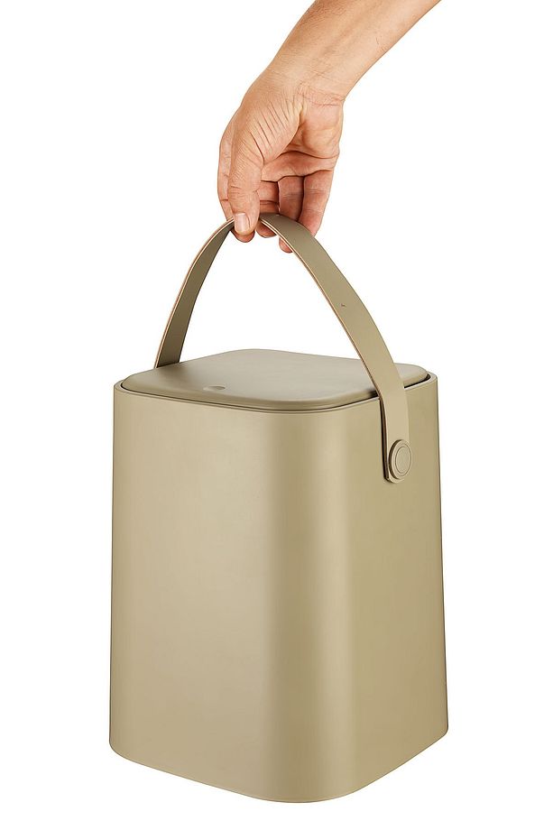Tutma Saplı Iç Kovalı Tezgah Üstü Mutfak Ve Banyo Çöp Kovası 8 Lt - Latte - 5