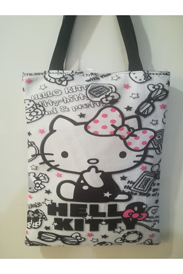 Hello Kitty Patterned Design Fabric Shoulder Bag - 1