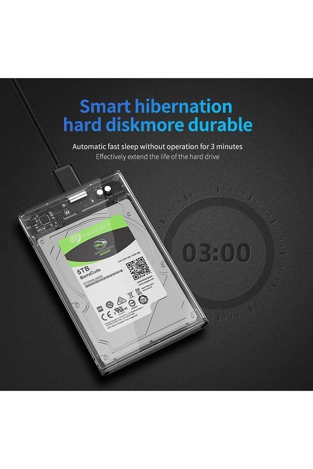 Gn-66 Şeffaf 2.5 İNç Sata Harddisk Kutusu 3.1 Type-C - Sabit Diski Taşınabilir Disk Yapar - 2