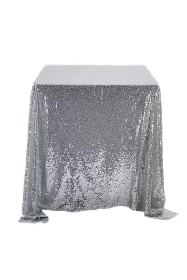 Silver Sequined Sequined Tablecloth - Silver