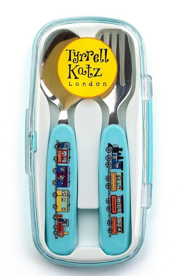 قطارات شوكة وملعقة مع صندوق - 1