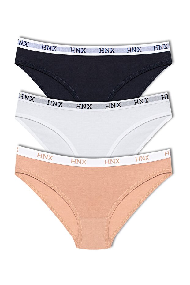 3-Piece Cotton Jacquard Elastic Women's Slip Panties
