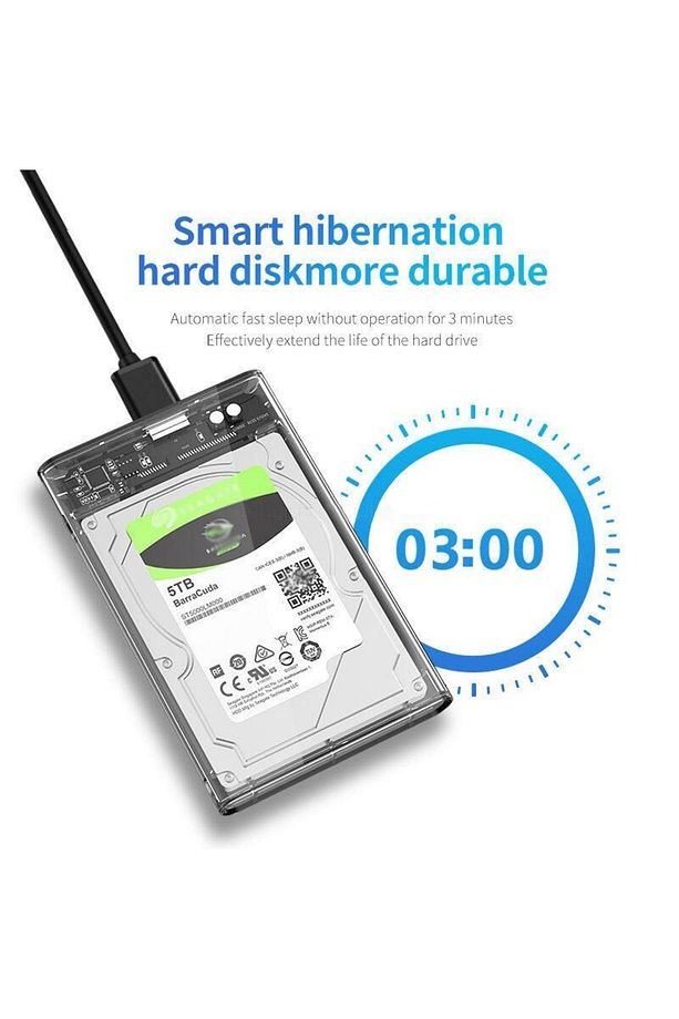 Gn-66 Şeffaf 2.5 İNç Sata Harddisk Kutusu 3.1 Type-C - Sabit Diski Taşınabilir Disk Yapar - 5
