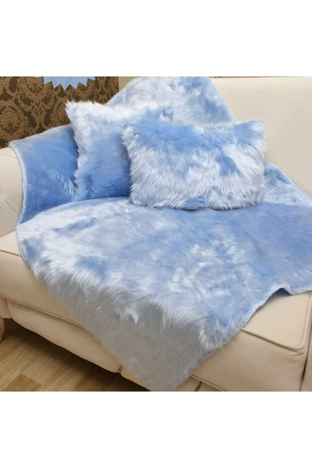Plush Sofa Throw - blue ( 90 X 150 )
