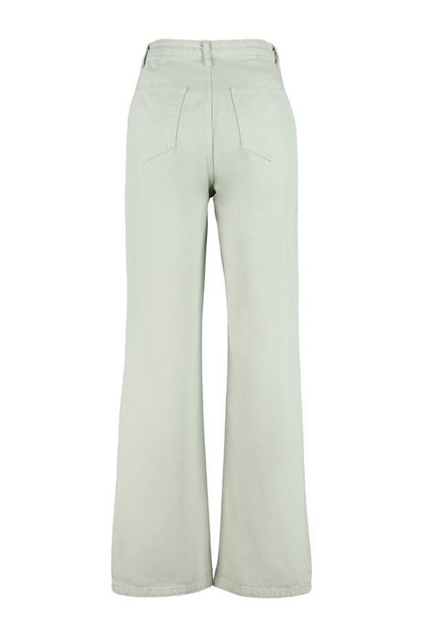 Taş Cep Detaylı Yüksek Bel Wide Leg Geniş Paça %100 Pamuk Non-Stretch Jeans TWOAW22JE0595 - 7