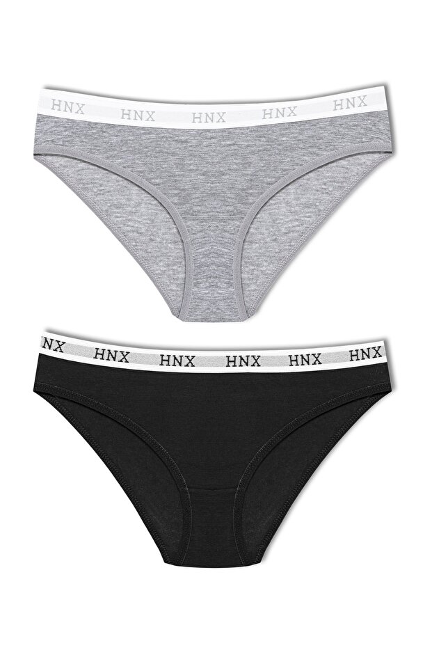 2-Piece Cotton Jacquard Elastic Women's Slip Panties