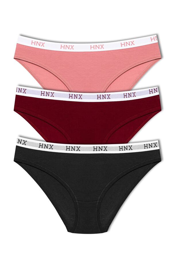 3-Piece Cotton Jacquard Elastic Women's Slip Panties