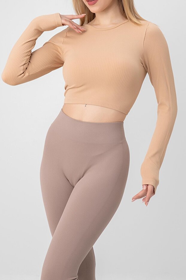 Seamless Long Sleeve Ribbed Bustier
