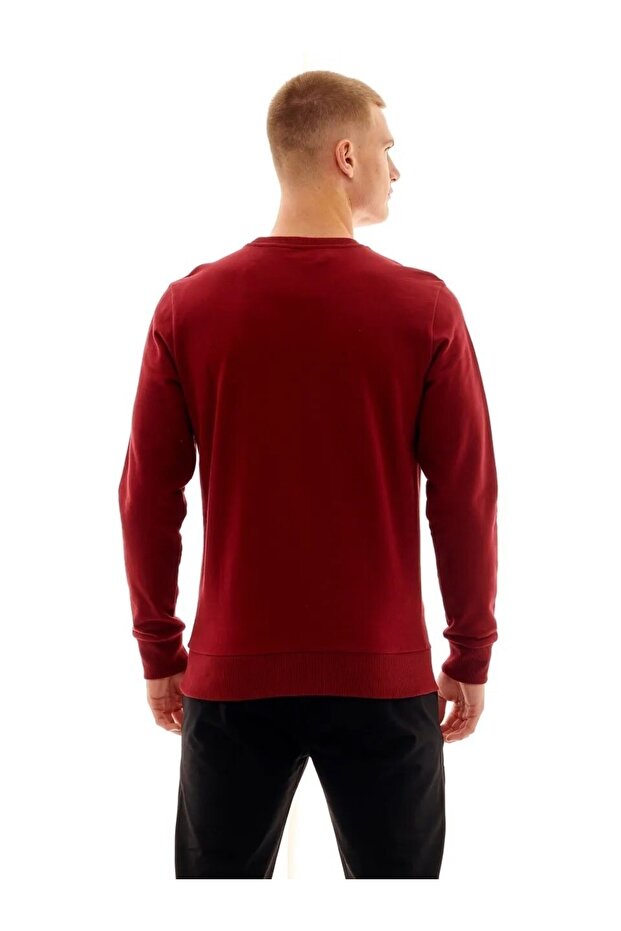 Lisanslı Erkek Basic Bordo Sweatshirt - 5