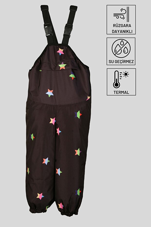 Strappy Stars Pattern Thermal Jumpsuit
