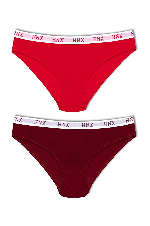 2-Piece Cotton Jacquard Elastic Women's Slip Panties