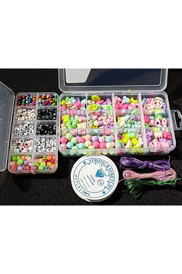 Hobby Bead Set for Kids - Letter Beads and Acrylic Bead Set