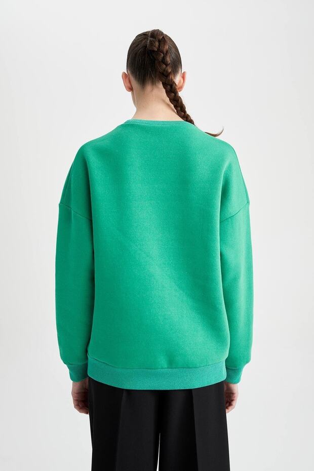 Bisiklet Yaka Basic Sweatshirt - 7