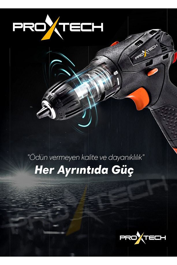 Pro Yüksek Kalite Geliştirilmiş Motor Premium Lityum Akülü Vidalama Şarjlı Matkap Aksesuar Seti - 2