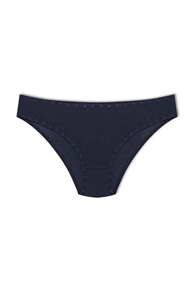 Navy Blue Cotton Heart Rubber Slip Women's Panties