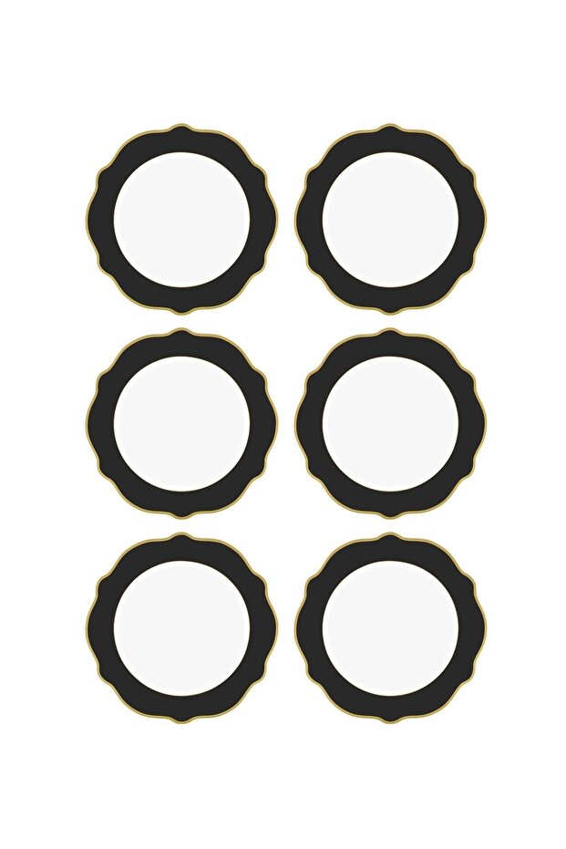 Jaswely Cake Plate 6 Pieces Black 21 Cm Dnr0029