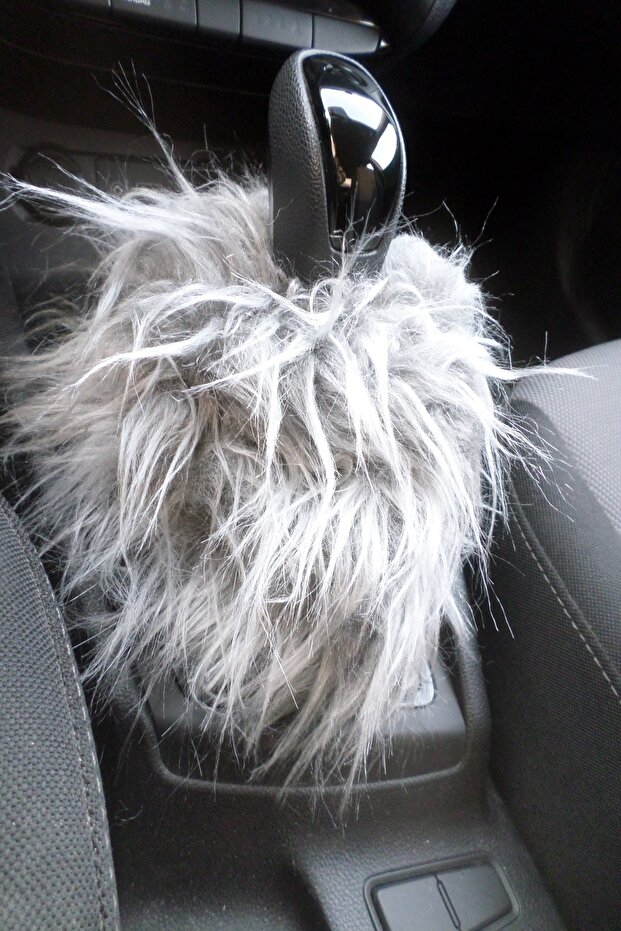 Gear Shift Ornament, Gear Plush Gray White