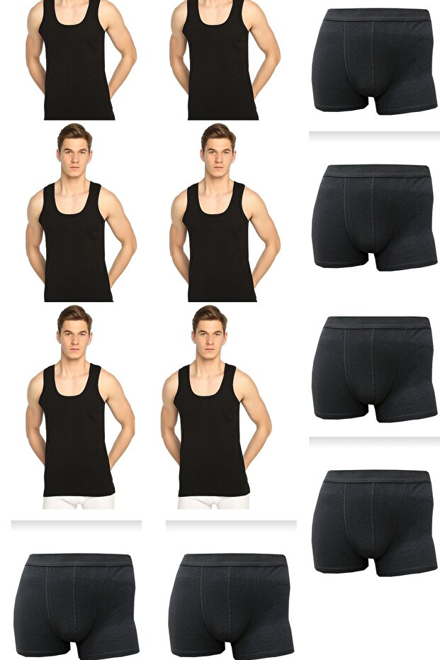 12 Pack Men's Underwear Set 6 Undershirts 6 Boxers 100% Cotton Economical