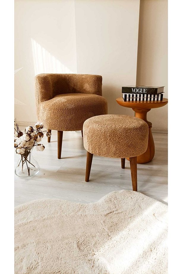 Çay Seti Tekli Koltuk Berjer Ve Puf Takımı (SALON, BALKON, OFİS) 2 Li Takım - 4