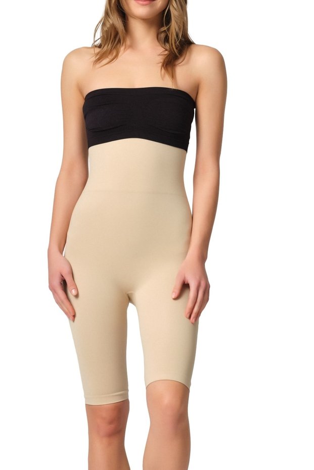 Women's Skin Color Ultra High Waist Seamless Long Leg Boxer Corset
