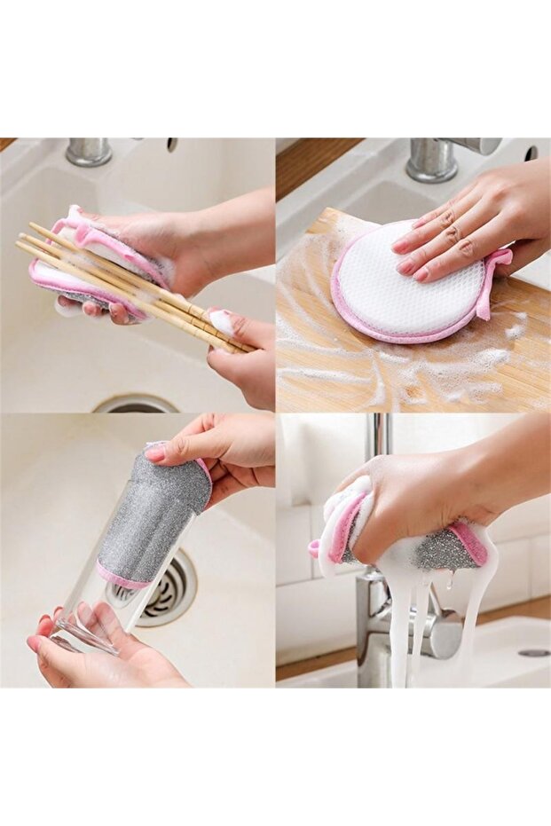 Double Sided Dish Sponge Pan and Plate Degreaser Stain Remover Dish Scrubbing Pad