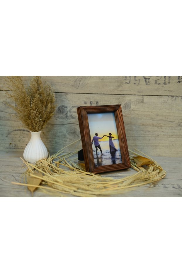 Love Series 10x15 Natural Wooden Frame Album Brown