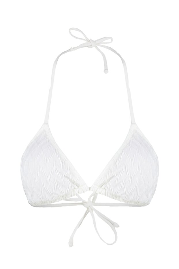 Ekru Dokulu Üçgen Kaplı Bikini Üstü TBESS23BU00272 - 8