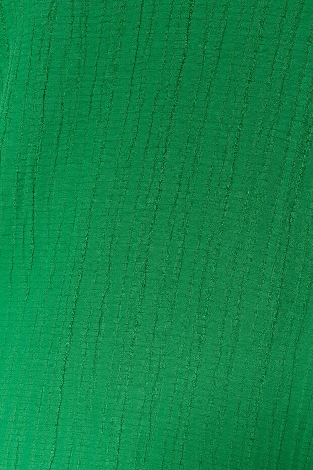 Strandkleidung, grünes, gewebtes Minikleid mit Schnürdetail TBESS23EL00108 - 4