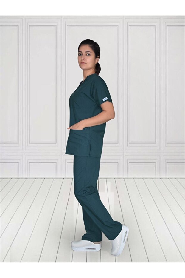 Unisex Petrol Green Greys Terikoton Bottom Top Set
