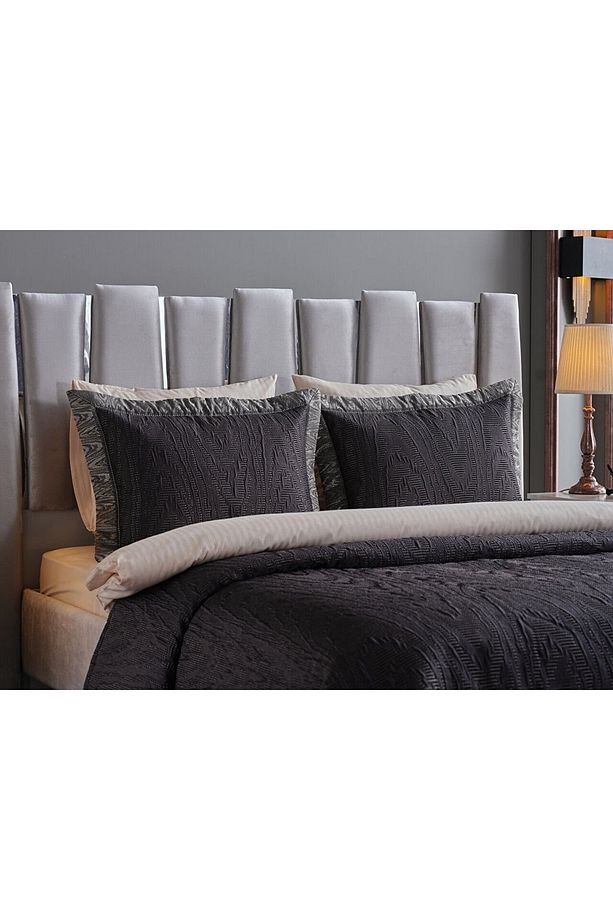 Doqu Home Intra Çift Kişilik Yatak Örtüsü Siyah - 4