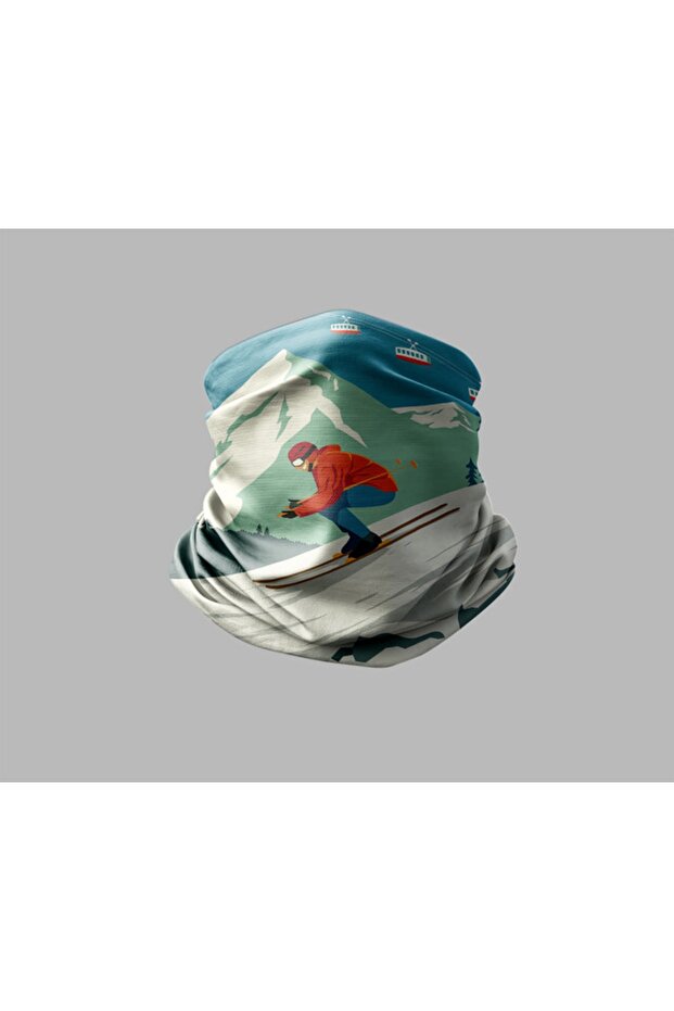 Ski & Mountain Designed Biker Buff Mask Outdoor Neck Collar Unisex Bandana