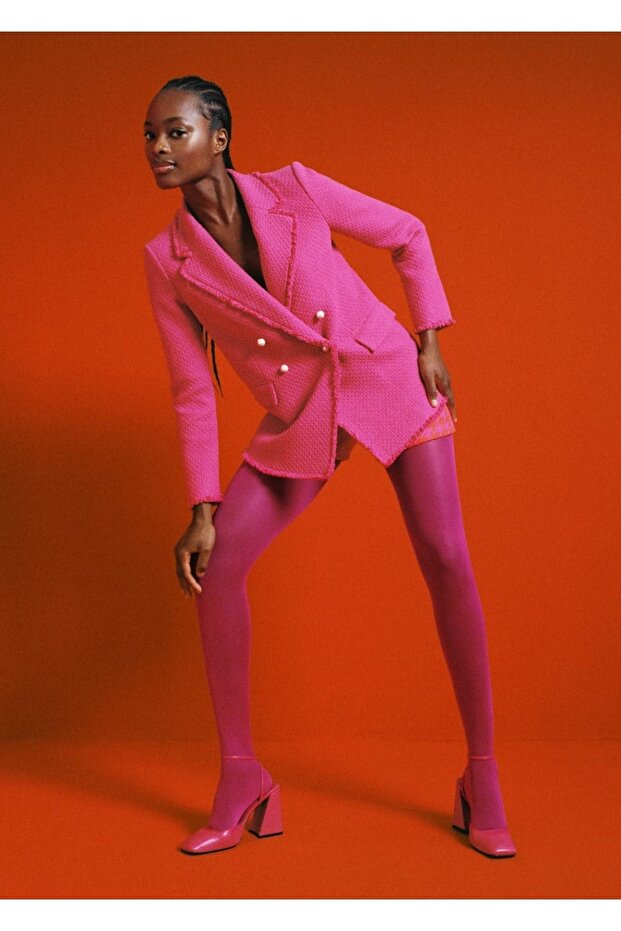 Düğmeli Tüvit Blazer Ceket - 7